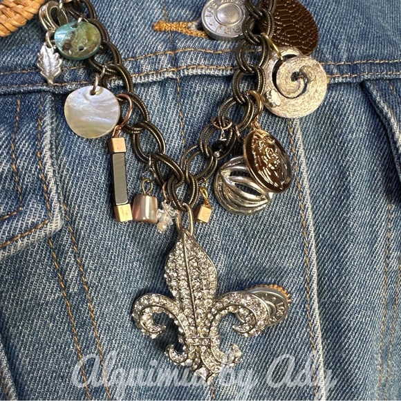 Multi charms bohemian necklace lapis - Picture 3 of 6